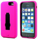 myLife Rosey Pink {Modern with Kickstand Design} 3 Layer FLEX Hybrid Case for the NEW iPhone 6 (6G) 6th Generation Phone by Apple, 4.7